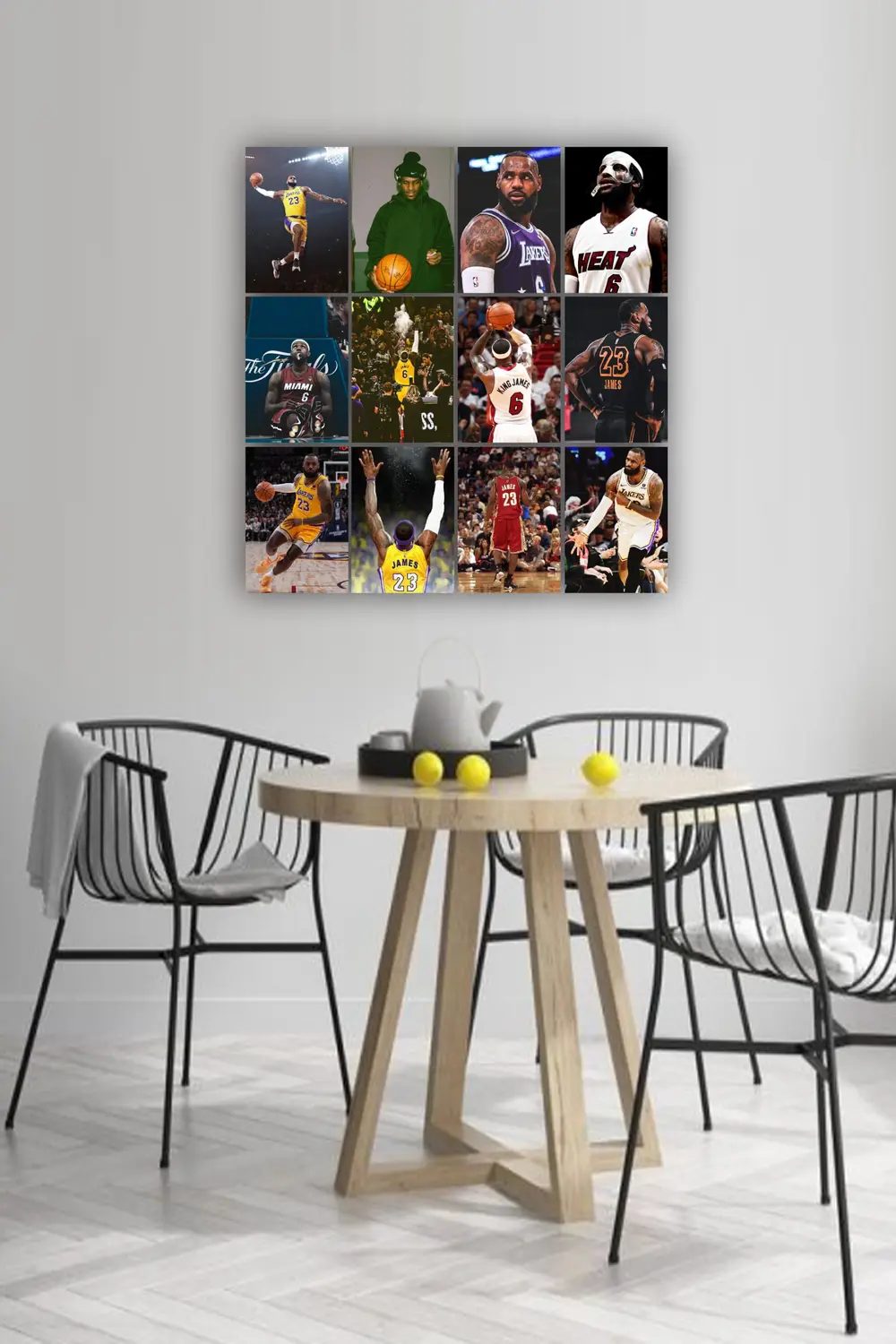 12 parça Lebron James Resimleri Çerçeve Görünümlü Mdf tablo Duvar