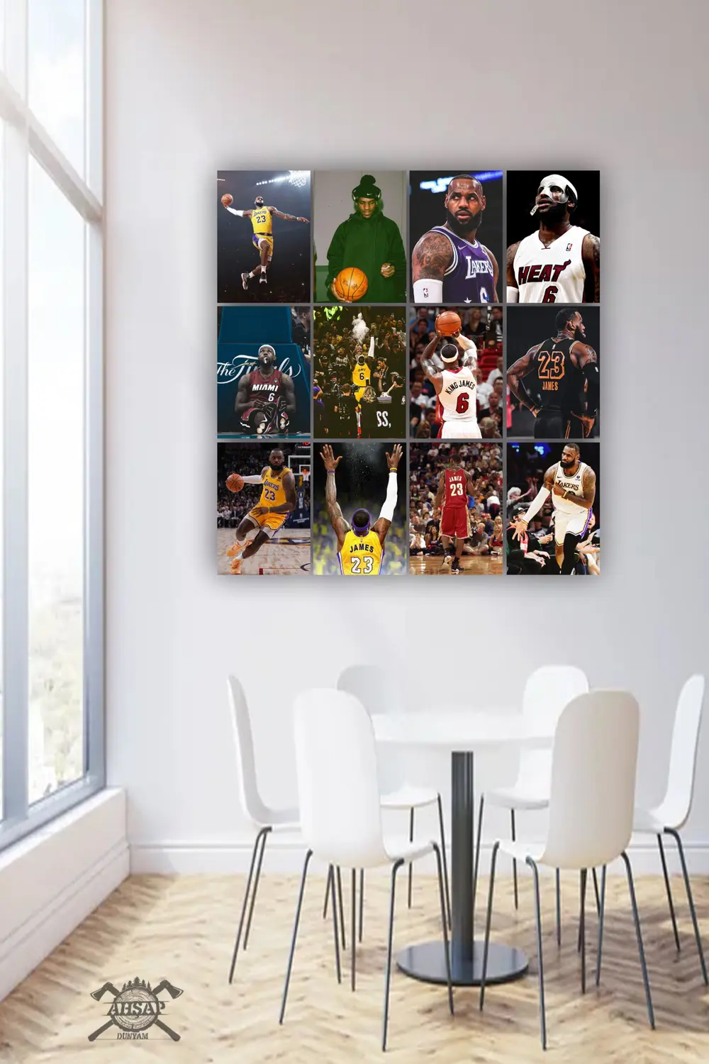 12 parça Lebron James Resimleri Çerçeve Görünümlü Mdf tablo Duvar