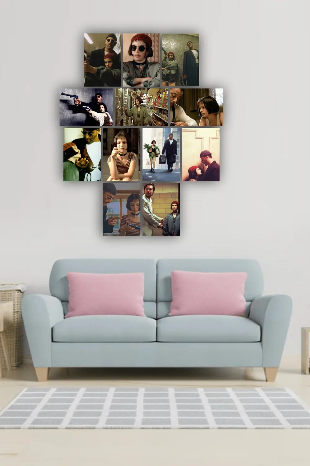 12 parça Leon Film Resimleri Çerçeve Görünümlü Mdf tablo Duvar Sü