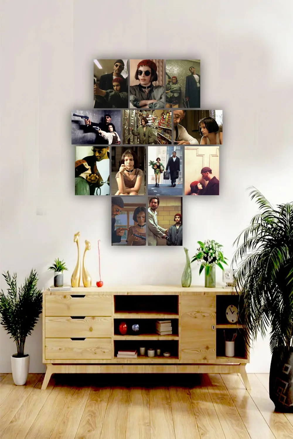 12 parça Leon Film Resimleri Çerçeve Görünümlü Mdf tablo Duvar Sü