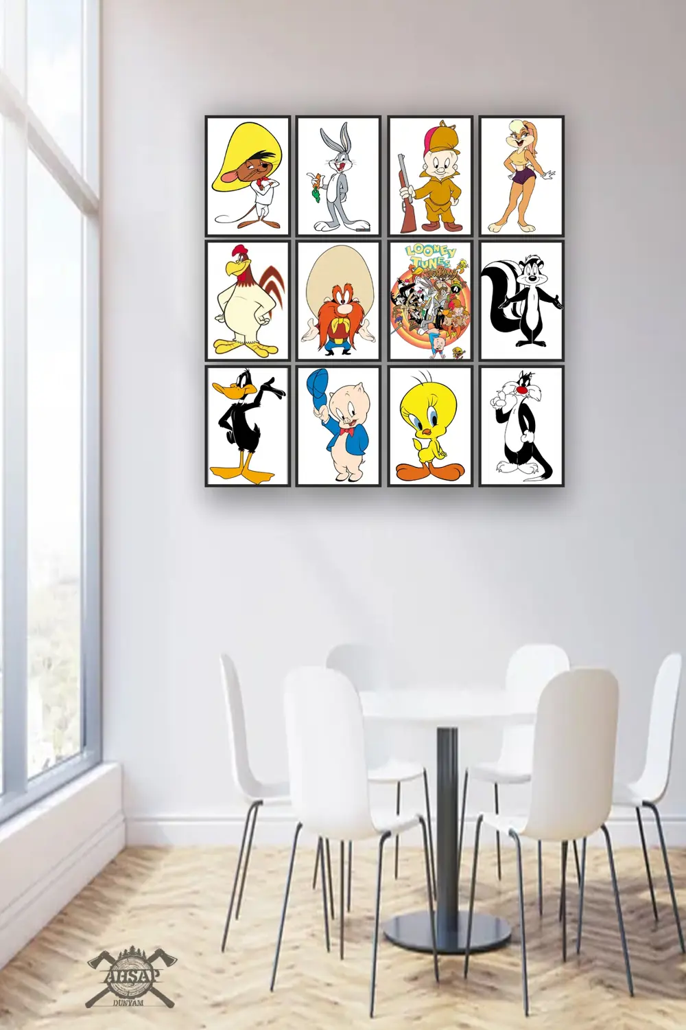 12 parça Lonely Tunes Çerçeve Görünümlü Mdf tablo Duvar Süsü Hedi