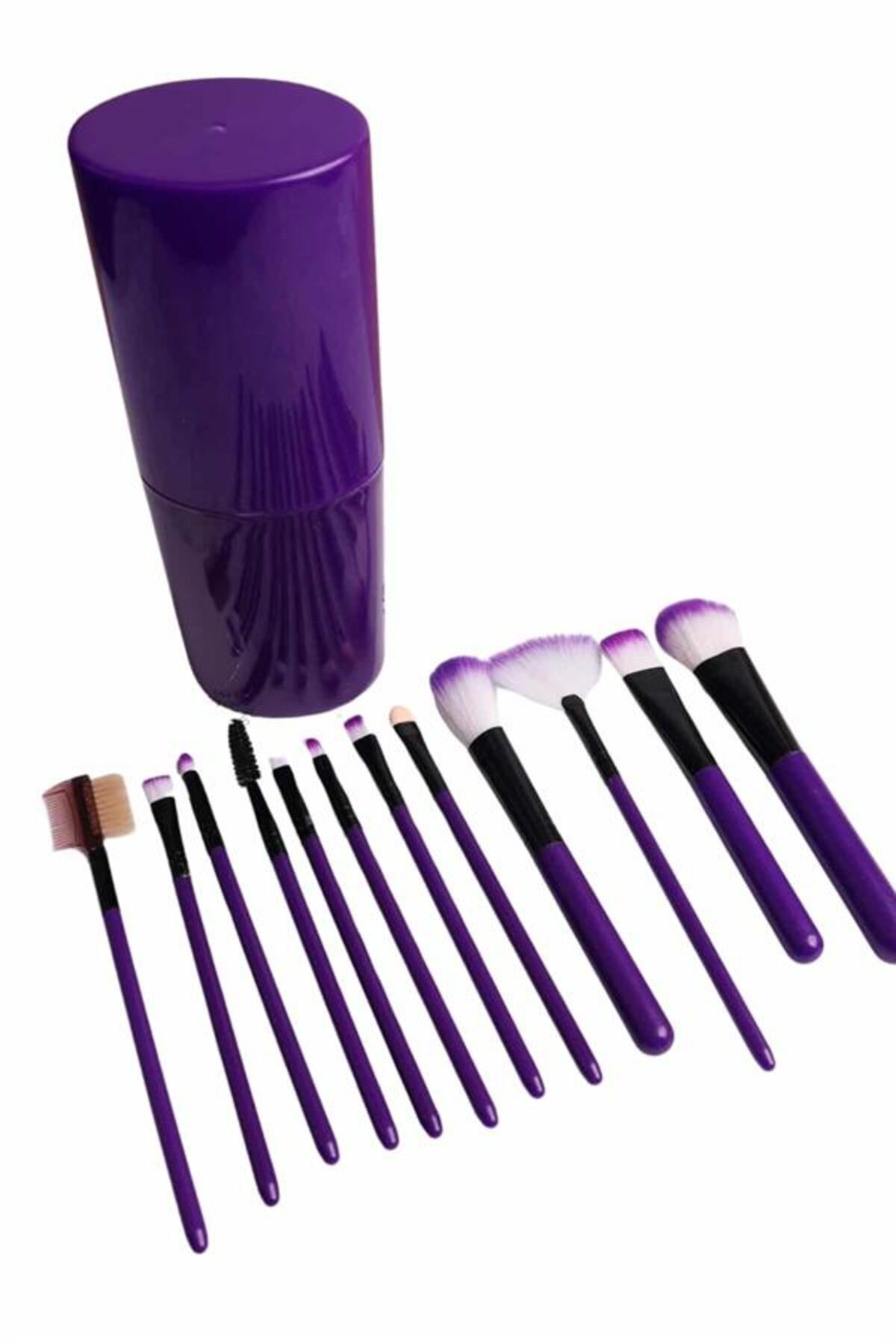 12 Parça Makyaj Fırça Seti Profesyonel Fondöten Allık Far Kontür 