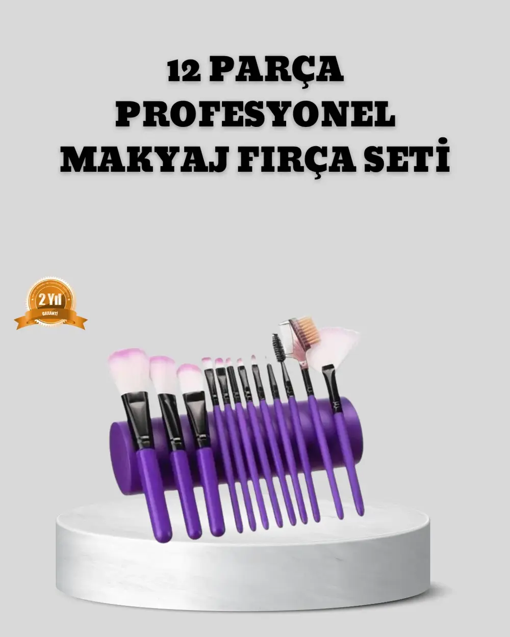 12 Parça Makyaj Fırça Seti – Profesyonel ve Günlük Kullanıma Uygu