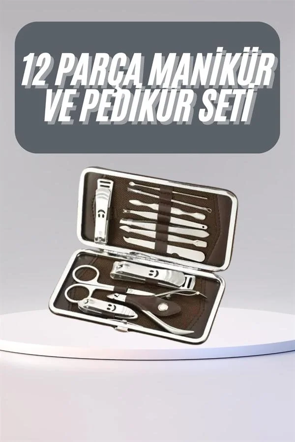 12 Parça Manikür Pedikür Seti Tırnak Bakımı Nasır Temizleme El Ayak Bakımı 12 Parça Manikür Pedikür Seti Tırnak Bakımı Nasır Temizleme El Ayak Bakımı