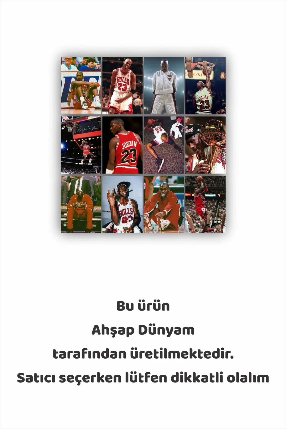 12 parça Michael Jrdan NBA Resimleri Çerçeve Görünümlü Mdf tablo 