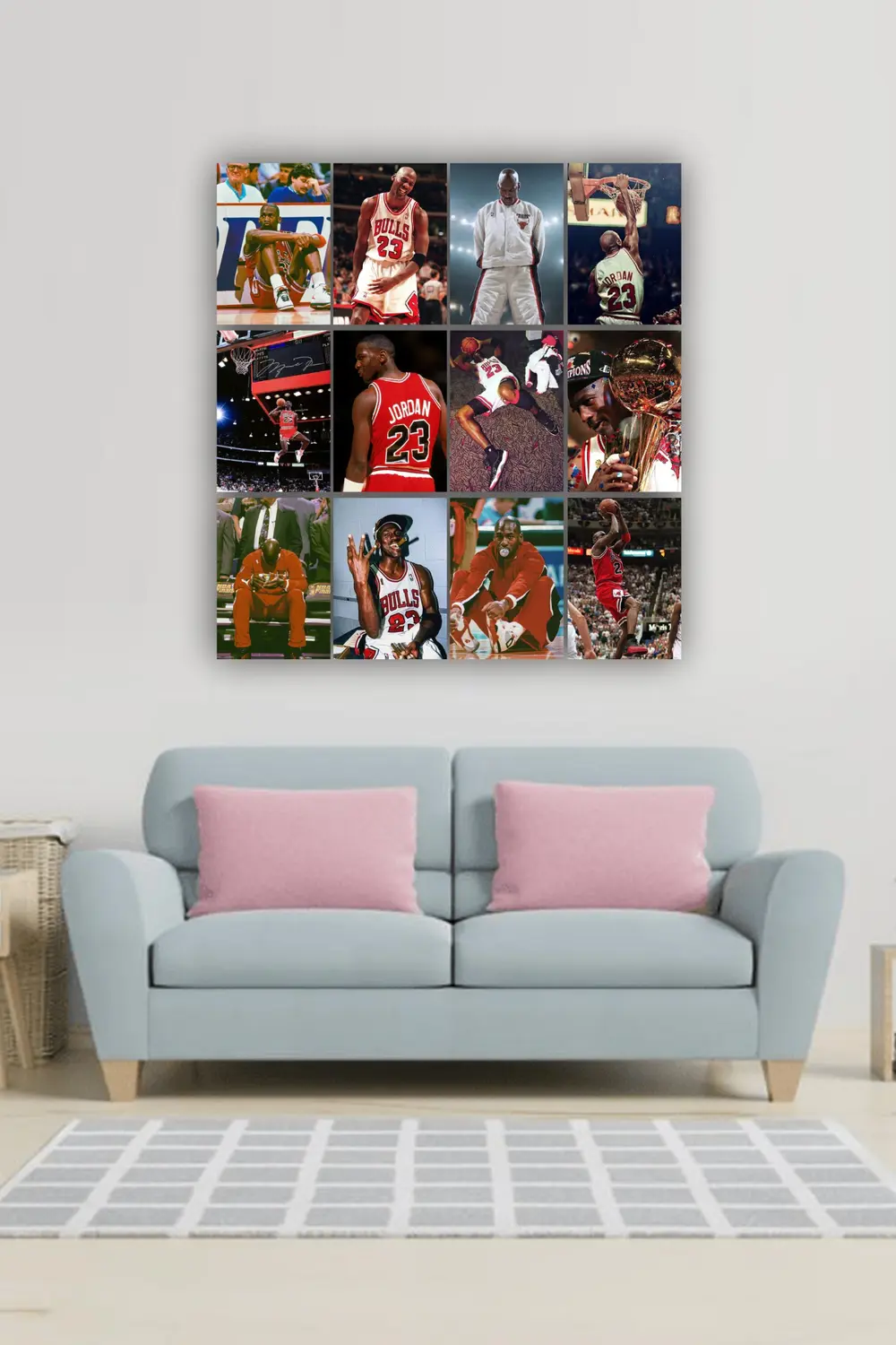 12 parça Michael Jrdan NBA Resimleri Çerçeve Görünümlü Mdf tablo 