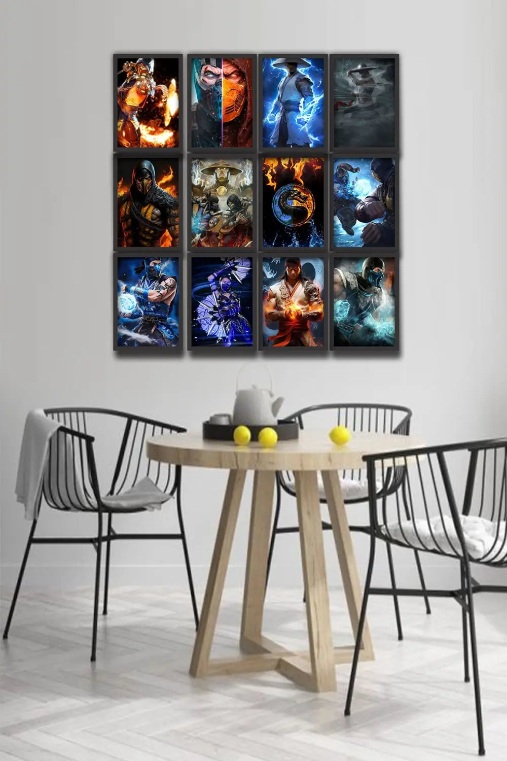 12 parça Mortal Kombat Çerçeve Görünümlü Mdf tablo Duvar Süsü Hed