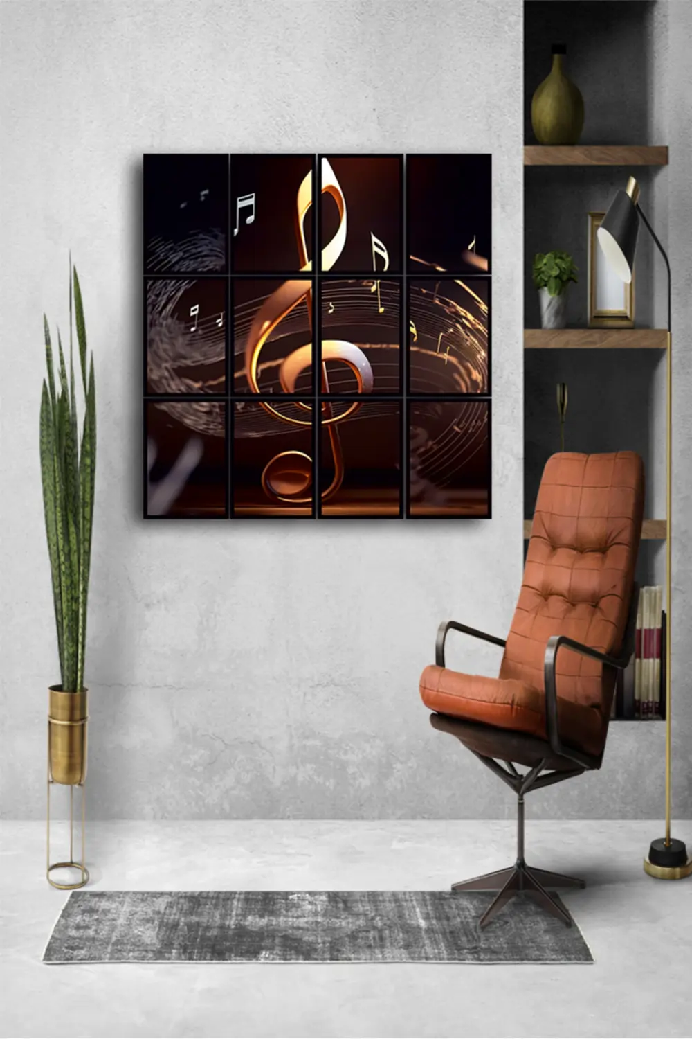12 parça Müzik Sol Anahtar Çerçeve Görünümlü Mdf tablo Duvar Süsü
