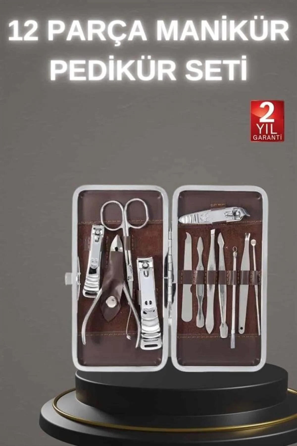 12 Parça Paslanmaz Çelik Kompakt Ve Taşınabilir Manikür Makası Tı