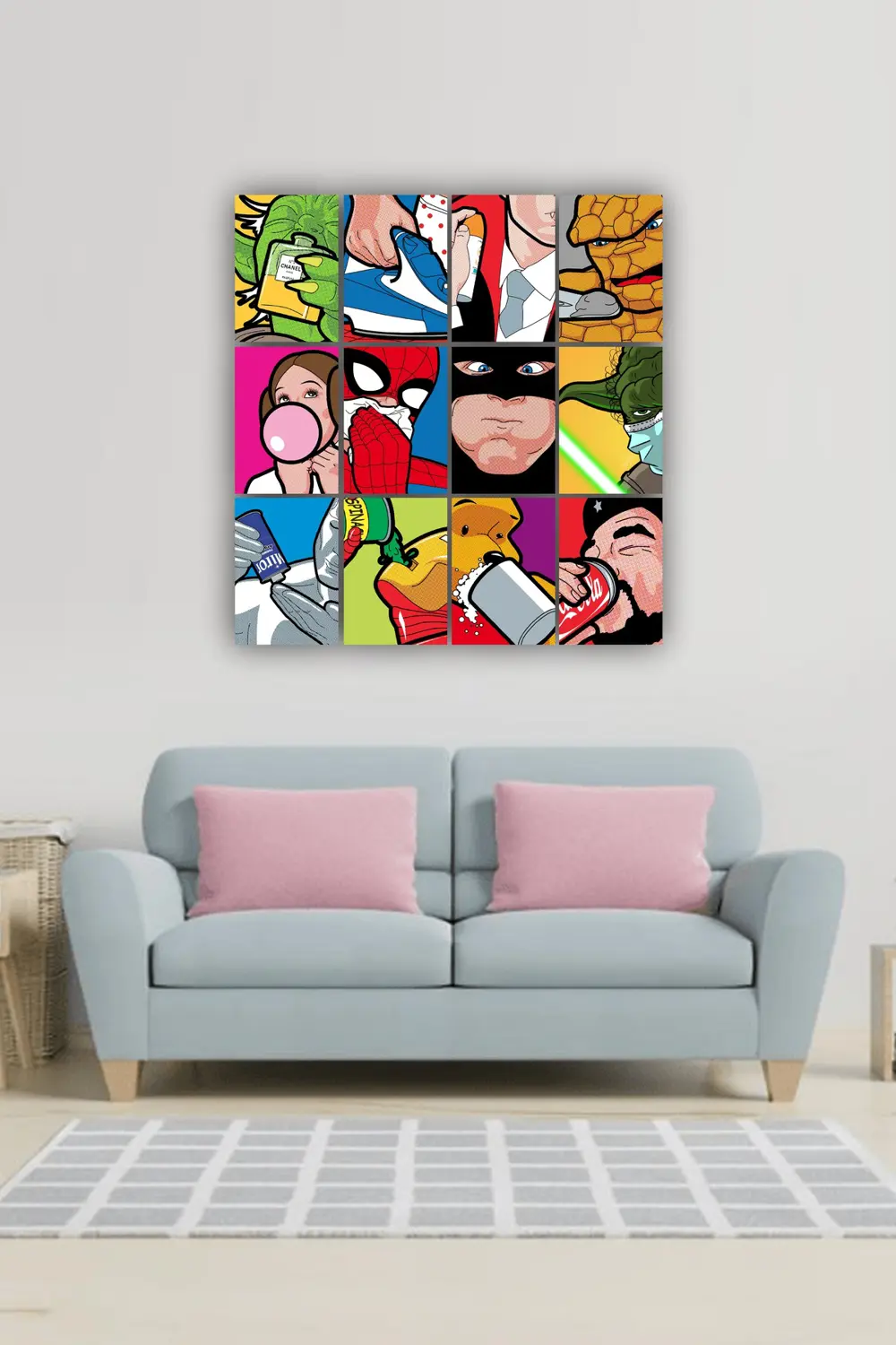 12 parça Pop Art Film Karakterleri Resimleri Çerçeve Görünümlü Md
