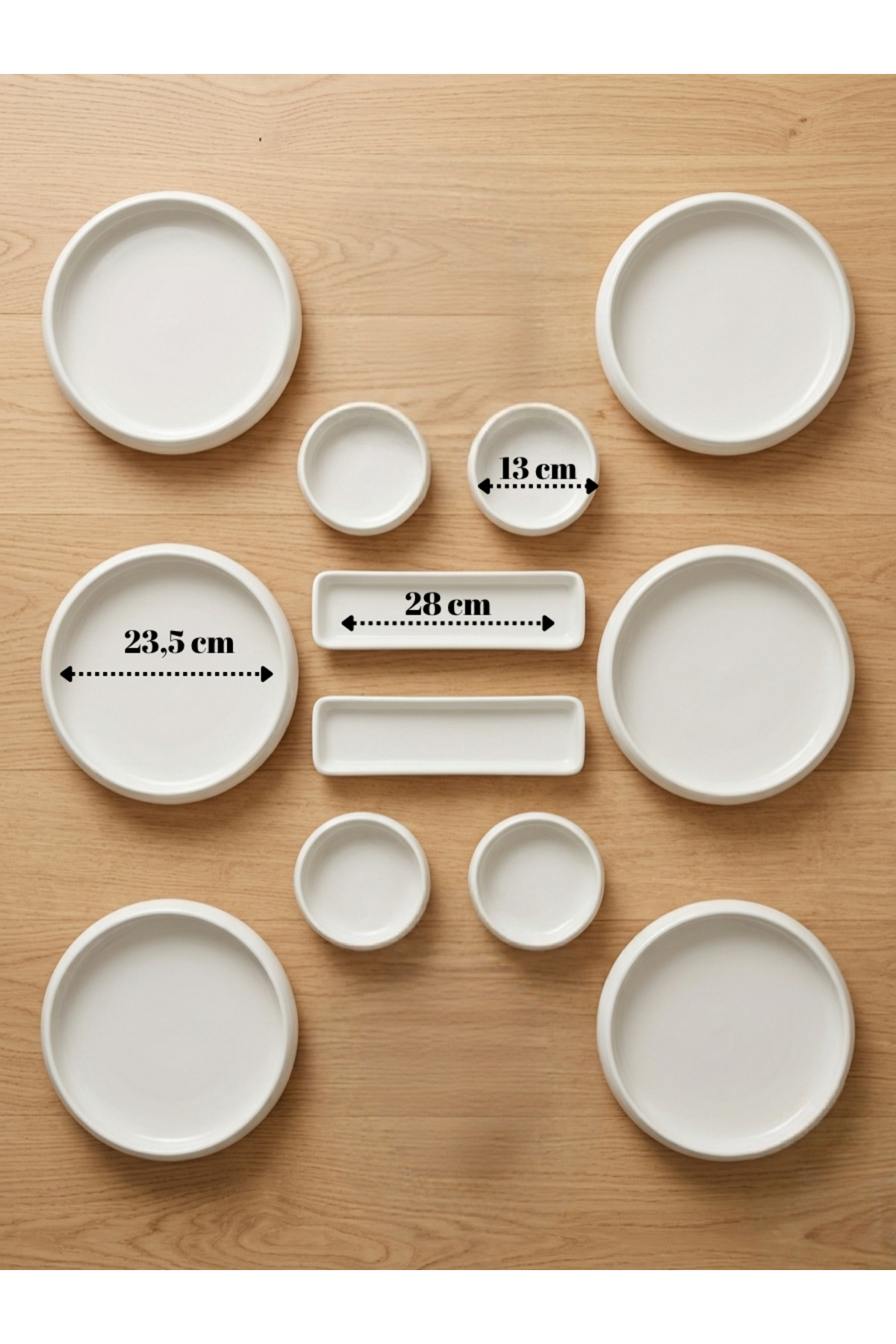 12 Parça Porselen Kahvaltı Takımı Sunum Seti 23.5cm Servis 28cm S