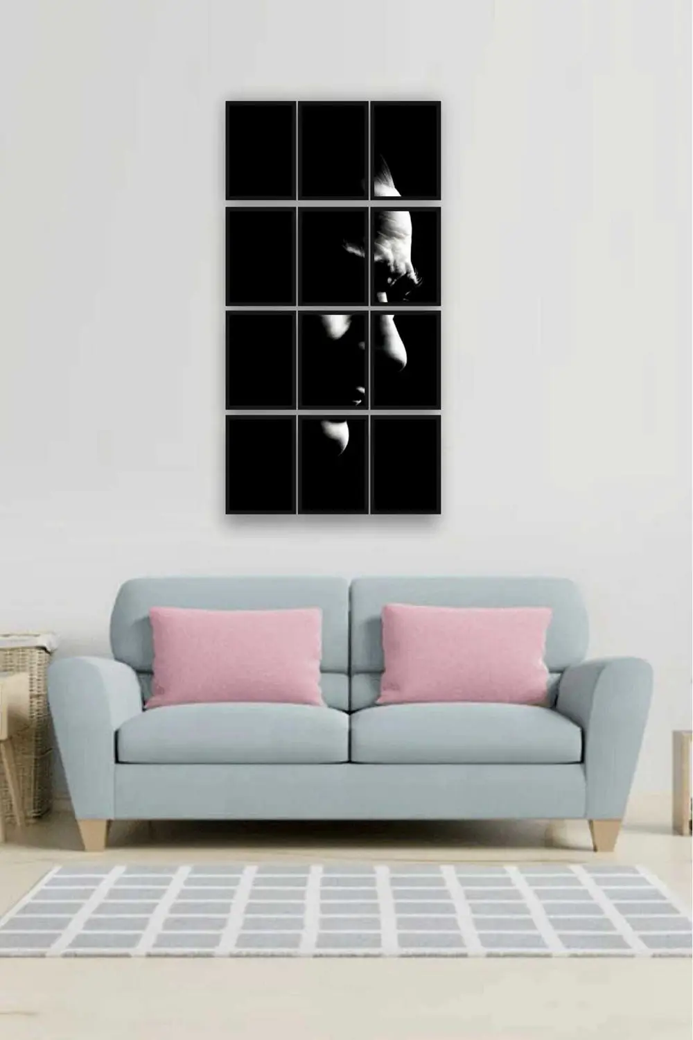12 parça Puzzle Atatürk ATAM Çerçeve Görünümlüı Mdf tablo Duvar S