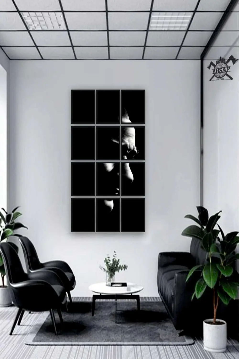 12 parça Puzzle Atatürk ATAM Çerçeve Görünümlüı Mdf tablo Duvar S