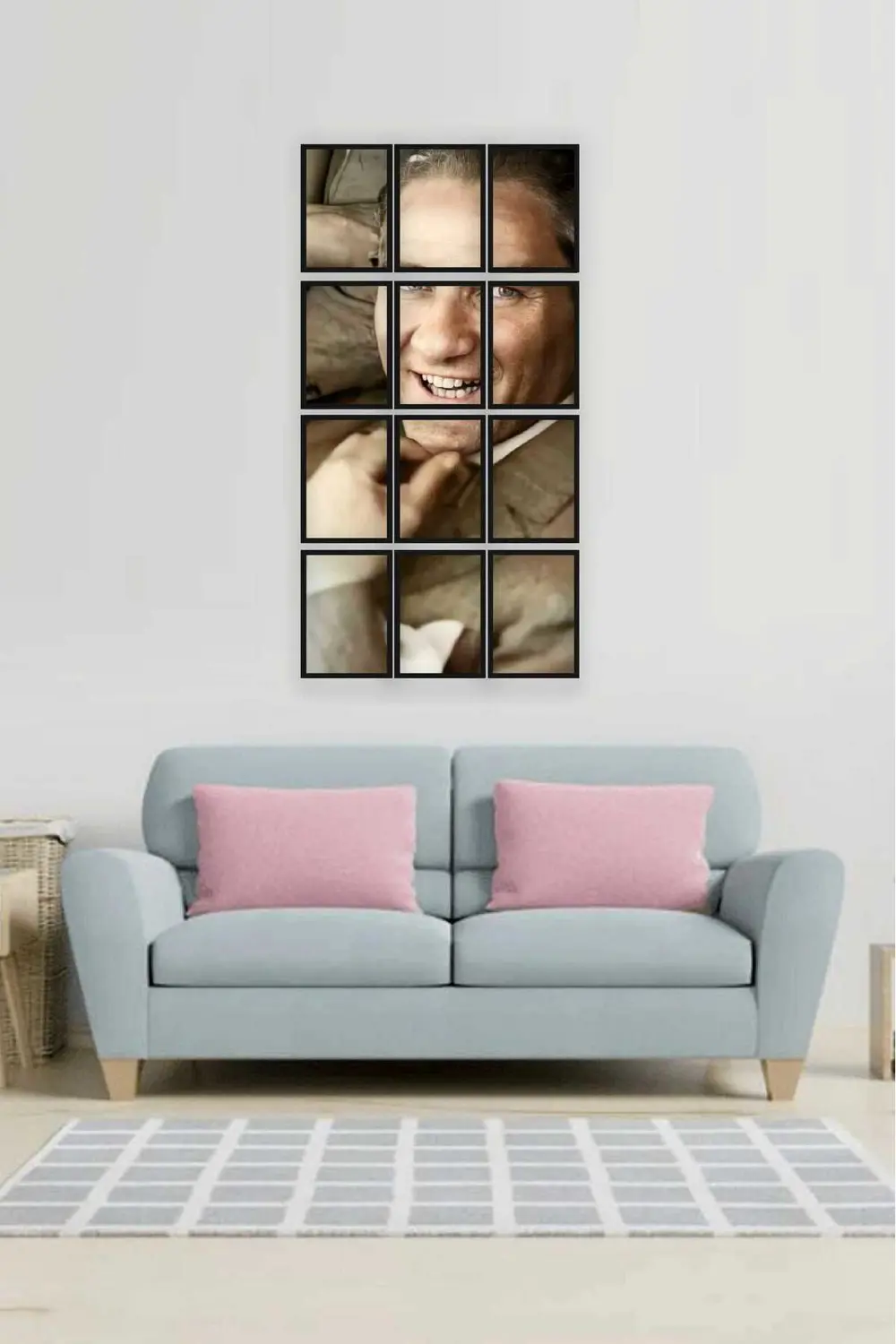 12 parça Puzzle Atatürk ATAM Çerçeve Görünümlüı Mdf tablo Duvar S