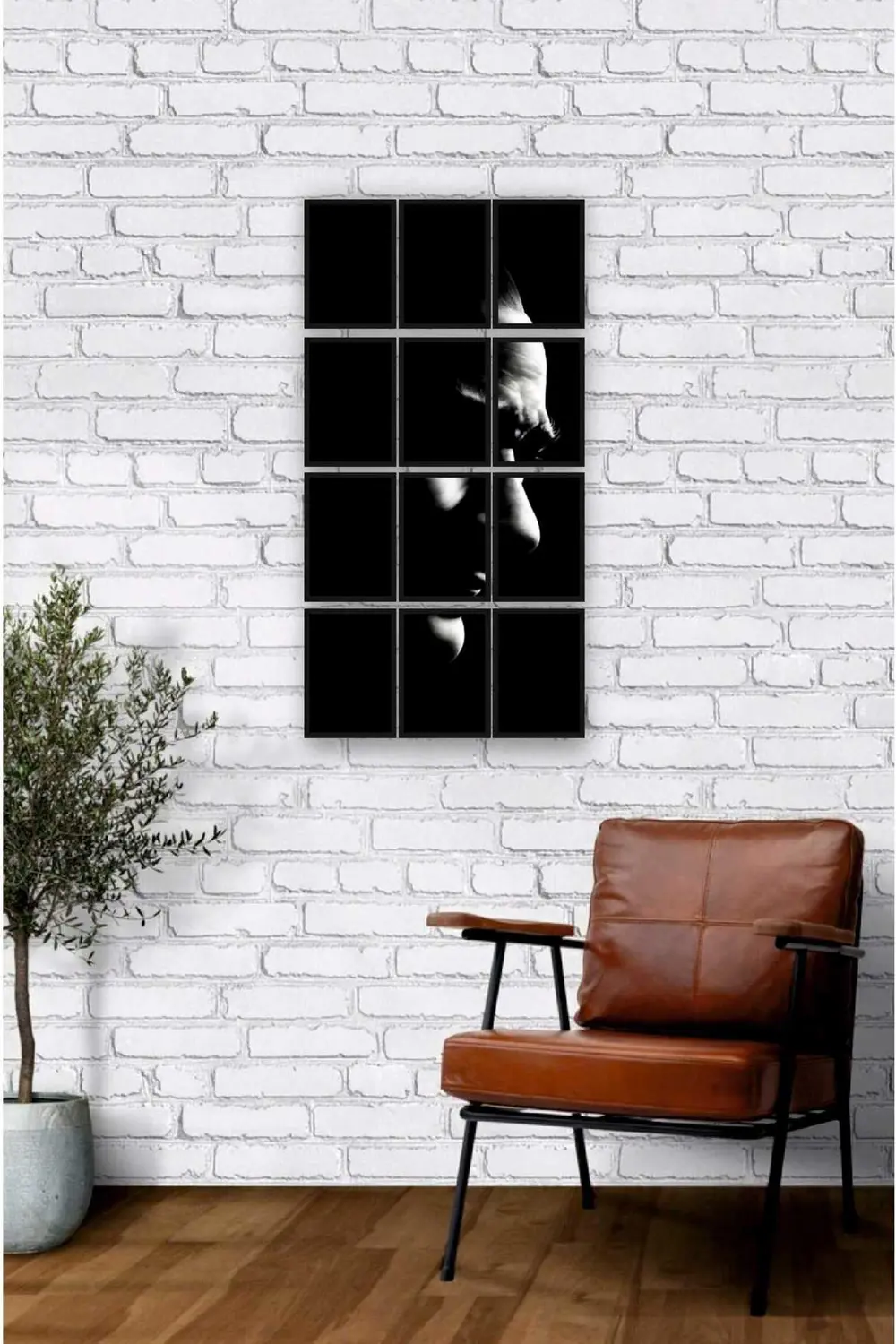 12 parça Puzzle Atatürk ATAM Çerçeve Görünümlüı Mdf tablo Duvar S