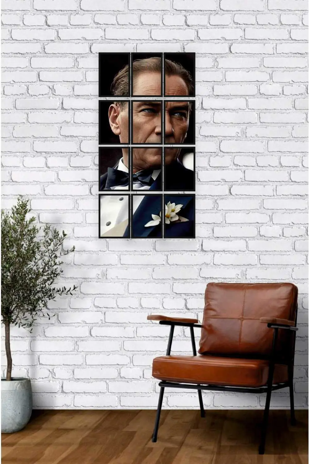 12 parça Puzzle Yeni Atatürk ATAM Çerçeve Görünümlüı Mdf tablo Du