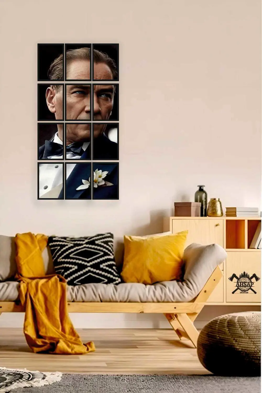 12 parça Puzzle Yeni Atatürk ATAM Çerçeve Görünümlüı Mdf tablo Du