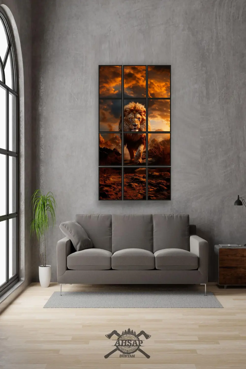 12 parça Sarı Aslan Çerçeve Görünümlü Mdf tablo Duvar Süsü Hediye 12 parça Sarı Aslan Çerçeve Görünümlü Mdf tablo Duvar Süsü Hediye
