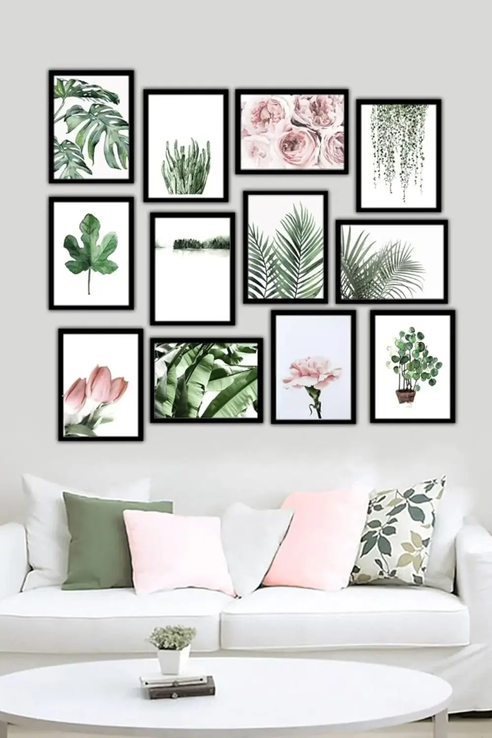 12 Parça Siyah Çerçeve Görünümlü Mdf Tablo Seti 12ARTSSA1, 20 x 3