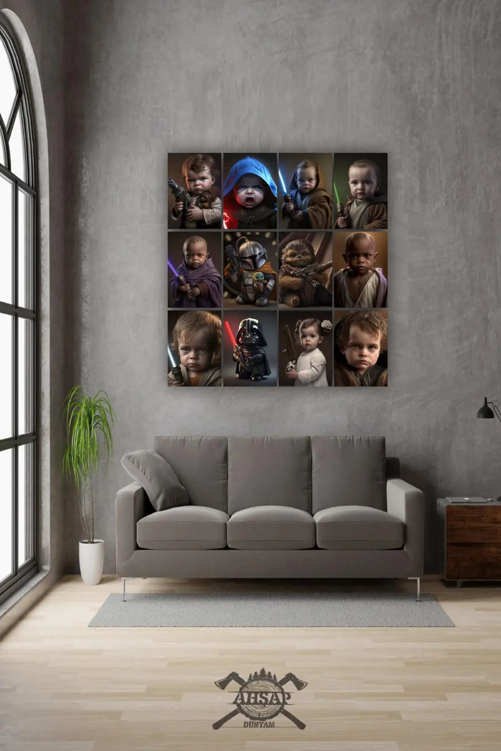 12 parça Star Wars Mini Karakterler Resimleri Çerçeve Görünümlü M