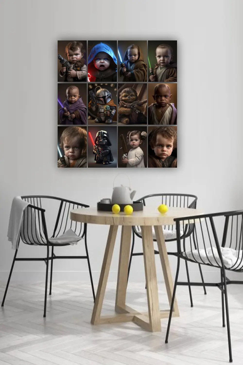 12 parça Star Wars Mini Karakterler Resimleri Çerçeve Görünümlü M
