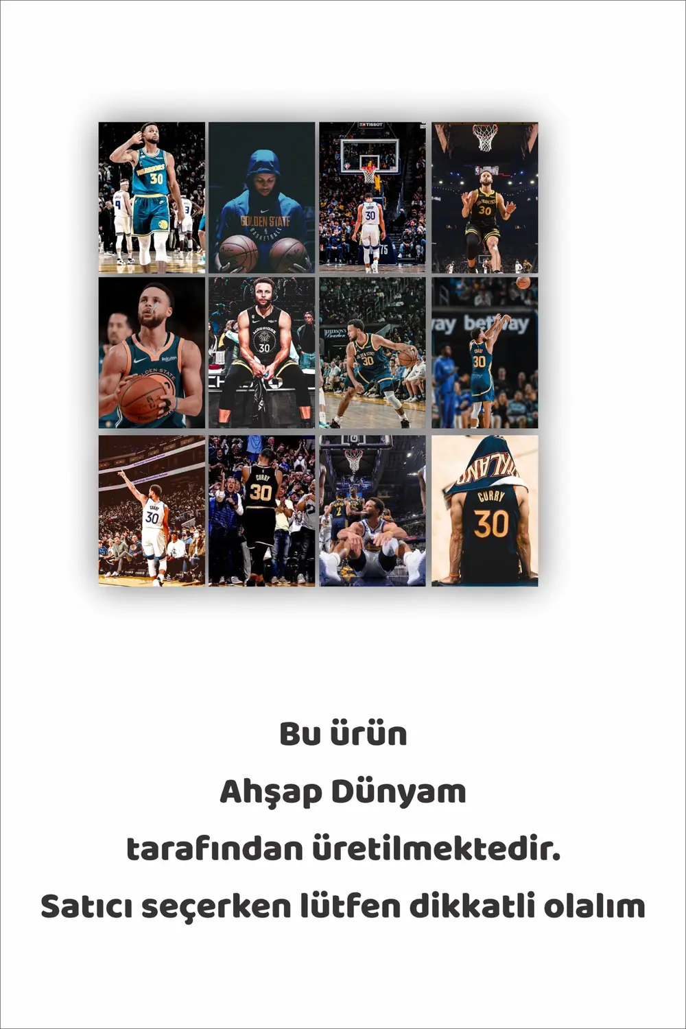 12 parça Stephen Curry Görsel Çerçeve Görünümlü Mdf tablo Duvar S
