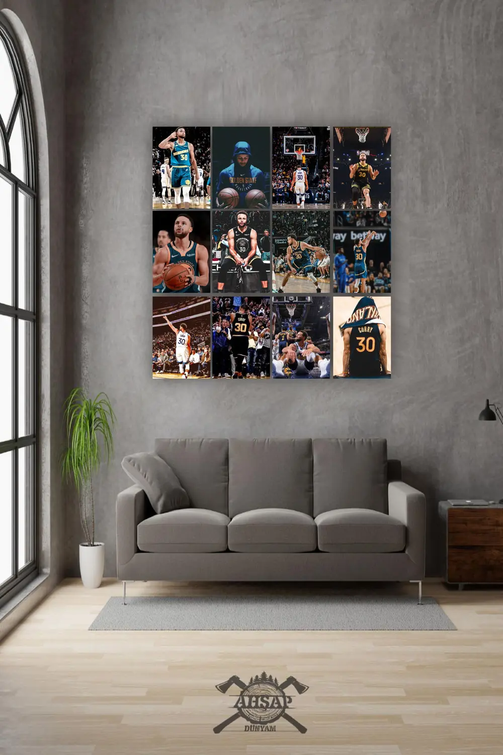 12 parça Stephen Curry Görsel Çerçeve Görünümlü Mdf tablo Duvar S