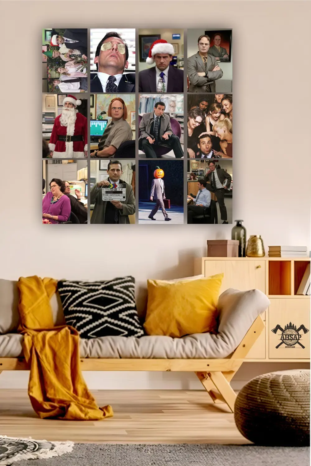 12 parça The Office Dizi Görsel Çerçeve Görünümlü Mdf tablo Duvar