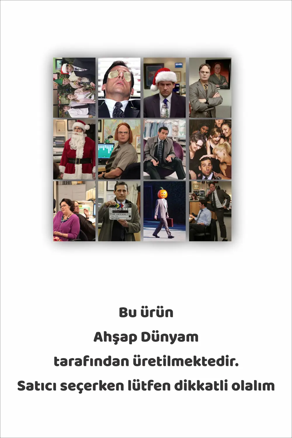 12 parça The Office Dizi Görsel Çerçeve Görünümlü Mdf tablo Duvar