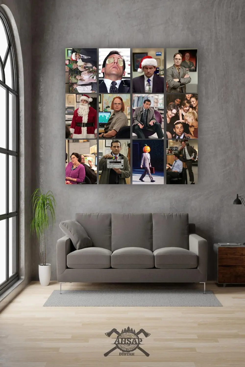 12 parça The Office Dizi Görsel Çerçeve Görünümlü Mdf tablo Duvar
