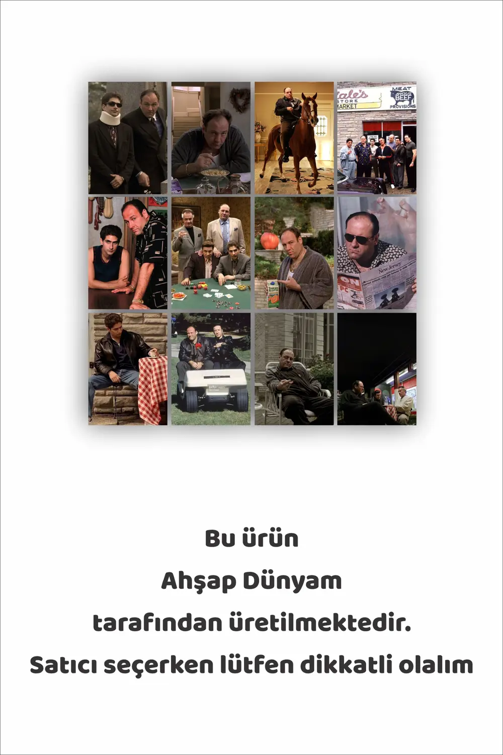 12 parça The Sopranos Dizi Görsel Çerçeve Görünümlü Mdf tablo Duv 12 parça The Sopranos Dizi Görsel Çerçeve Görünümlü Mdf tablo Duv