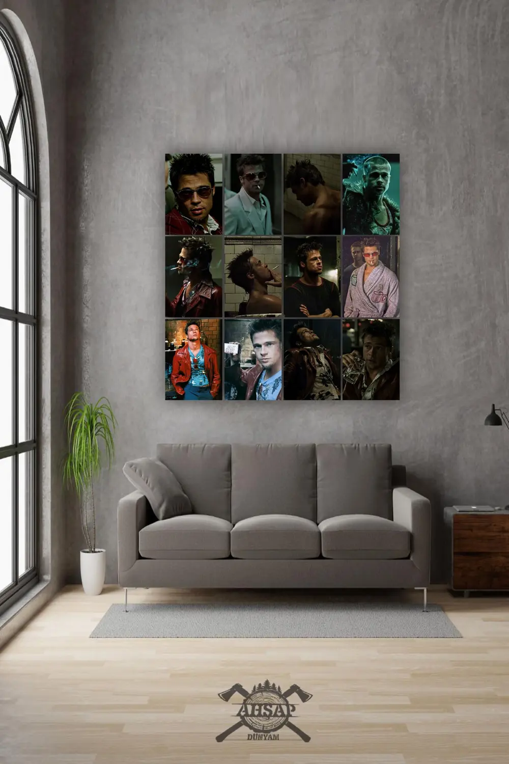 12 parça Tyler Durden Resimleri Çerçeve Görünümlü Mdf tablo Duvar