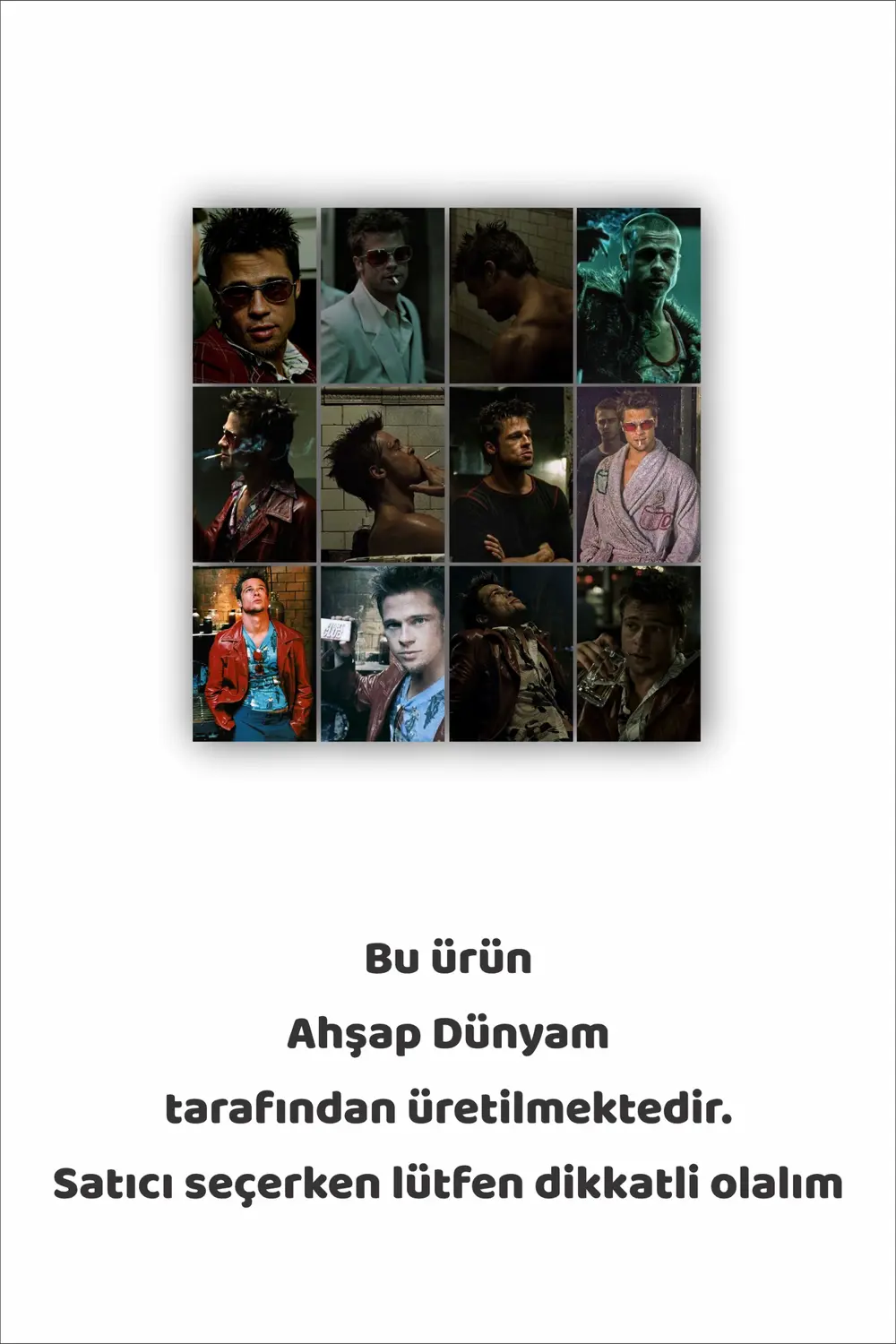 12 parça Tyler Durden Resimleri Çerçeve Görünümlü Mdf tablo Duvar