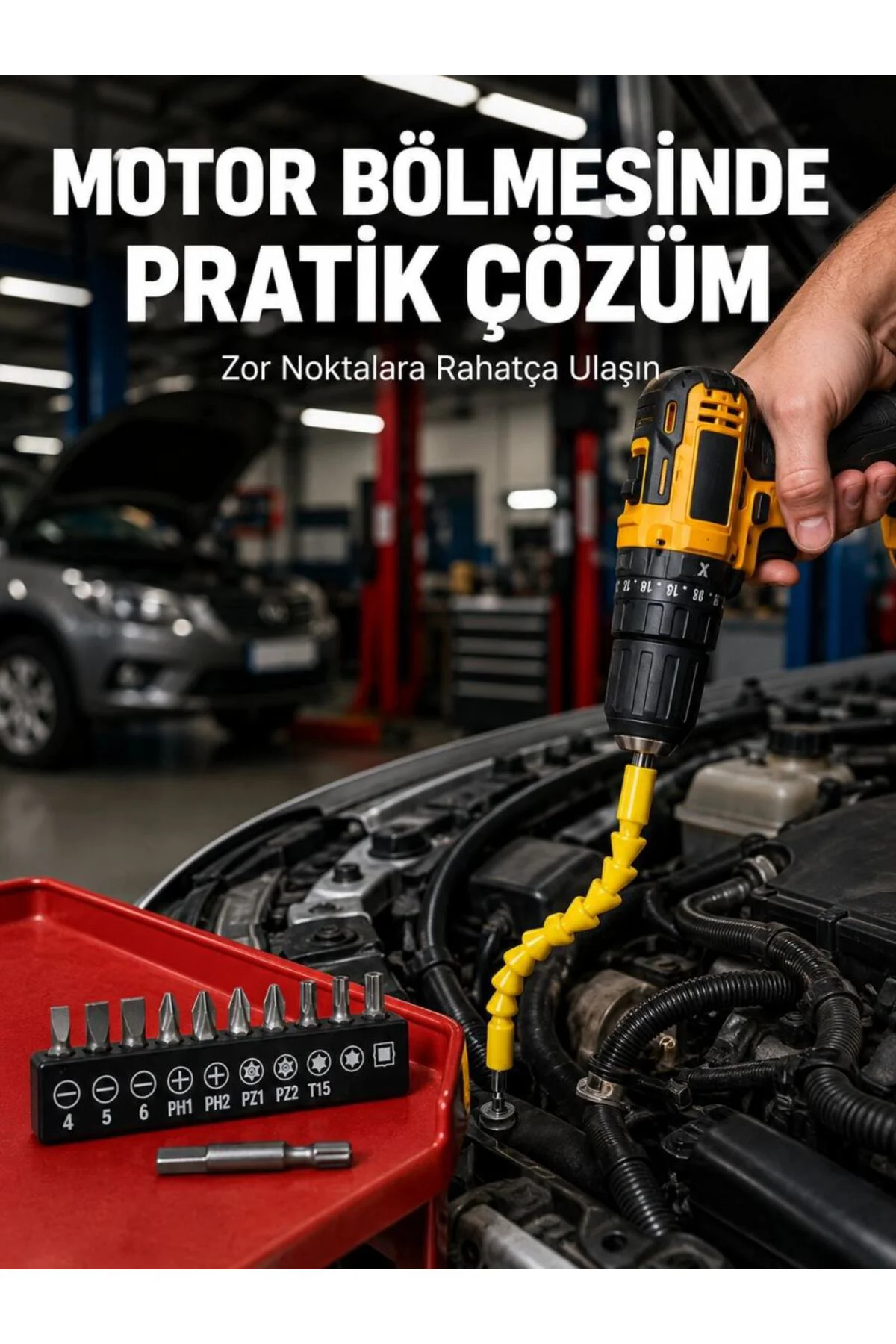 12 Parça Vidalama Uç Seti Akrobat Tasarım Dayanıklı Metal Yeni Nesil