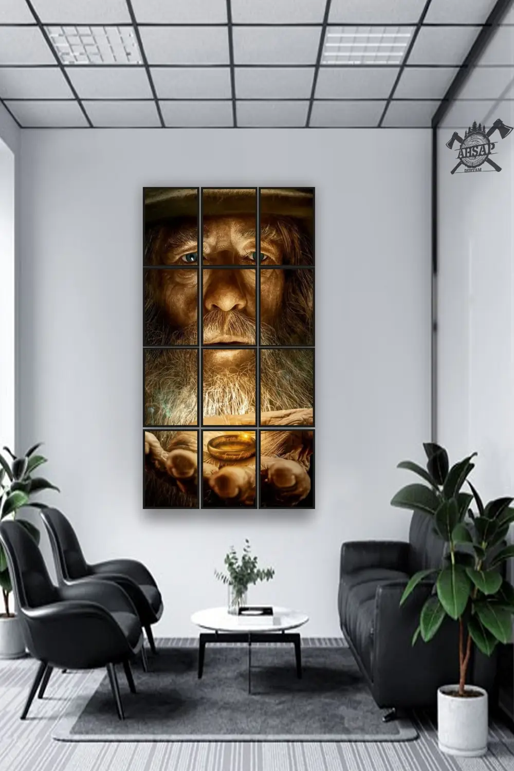 12 parça Yüzük Gandalf Çerçeve Görünümlü Mdf tablo Duvar Süsü Hed
