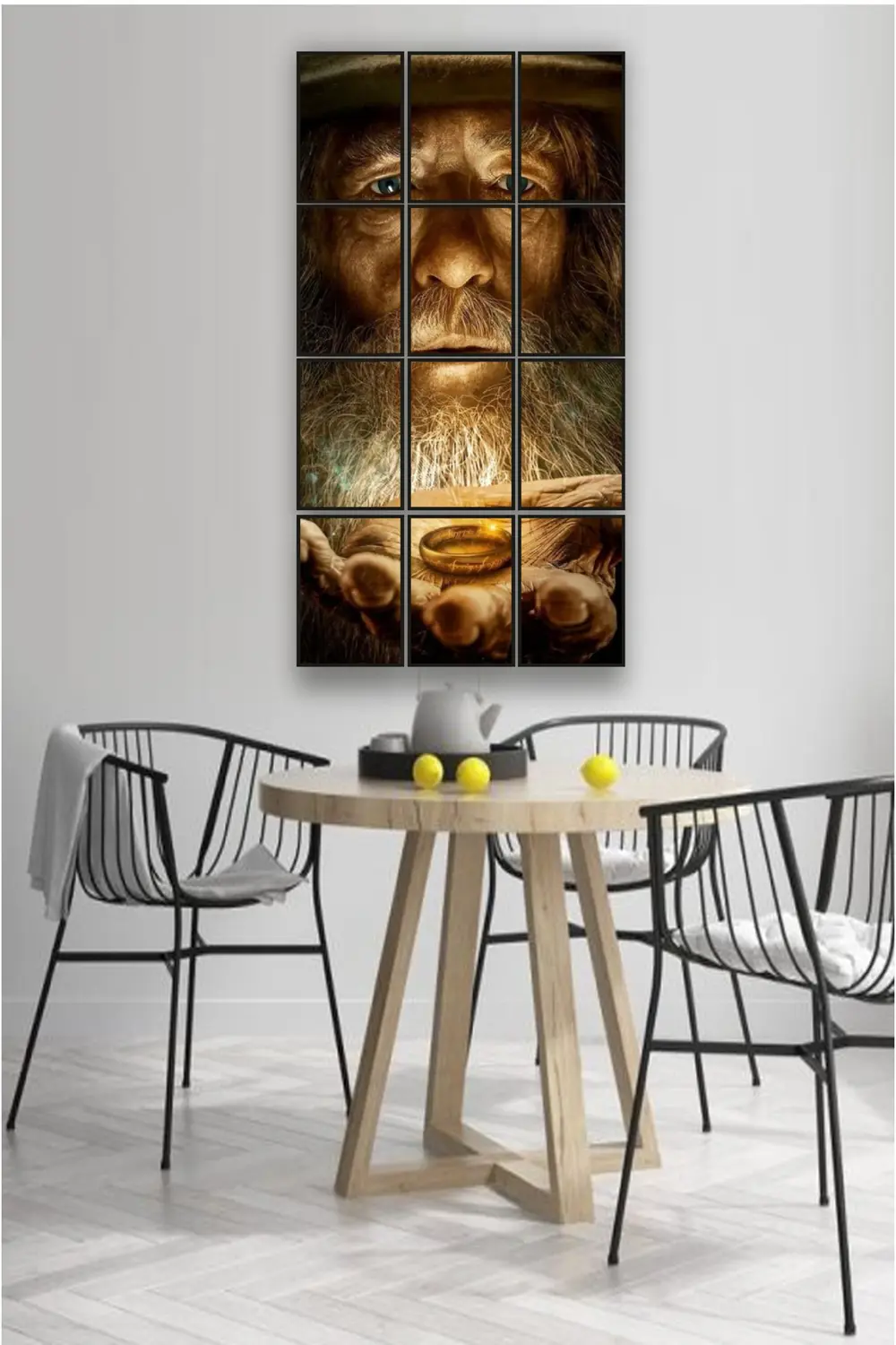 12 parça Yüzük Gandalf Çerçeve Görünümlü Mdf tablo Duvar Süsü Hed