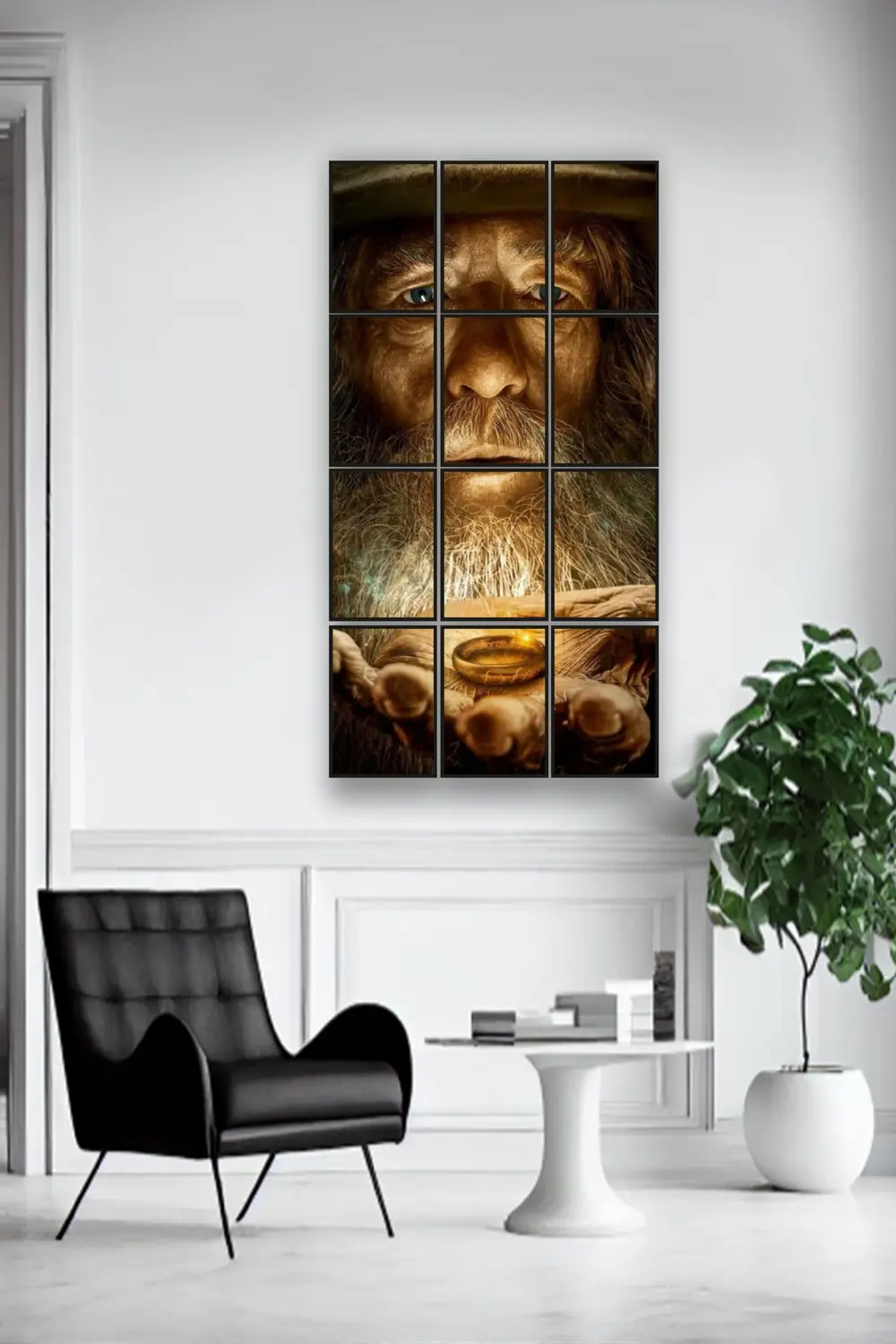 12 parça Yüzük Gandalf Çerçeve Görünümlü Mdf tablo Duvar Süsü Hed