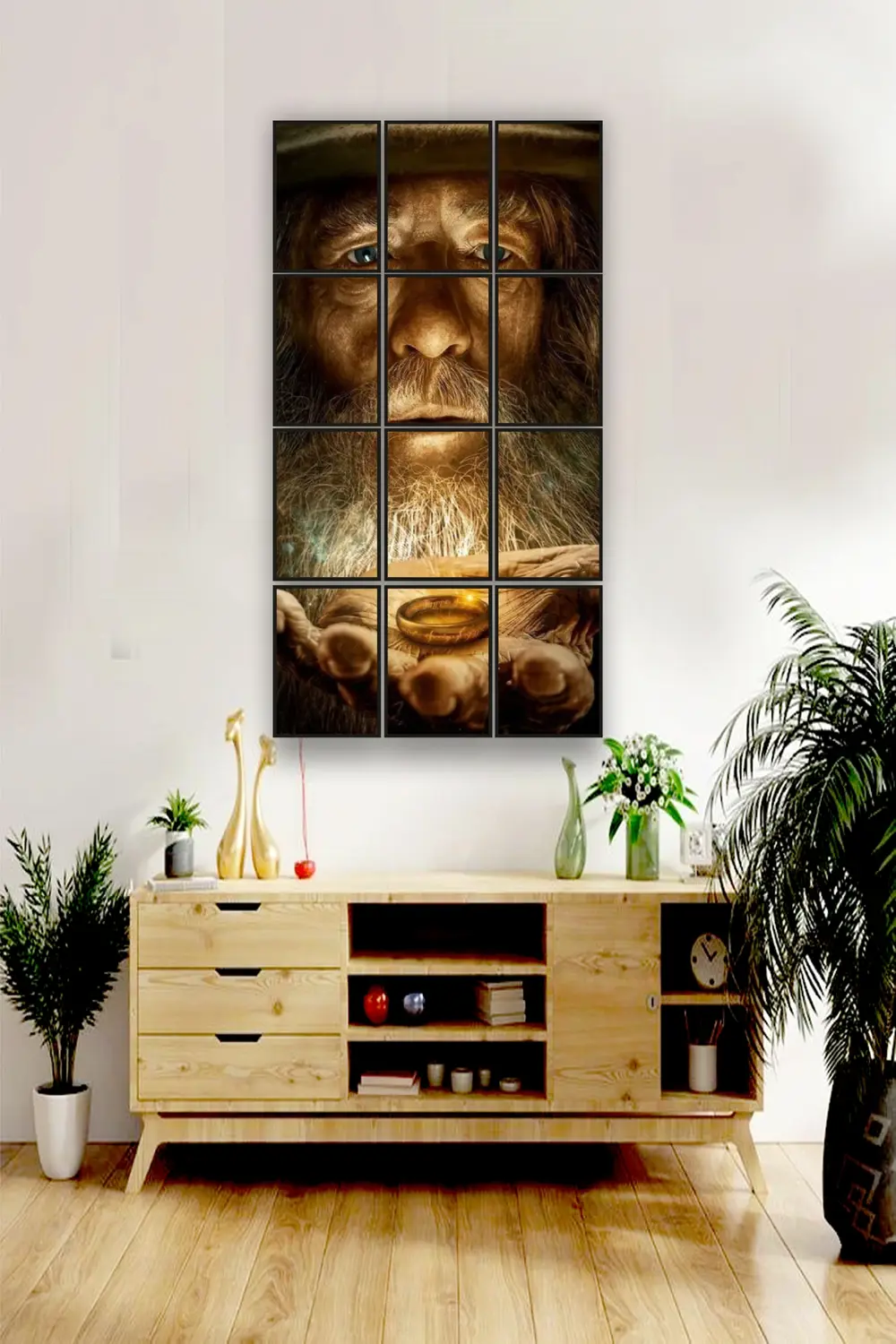 12 parça Yüzük Gandalf Çerçeve Görünümlü Mdf tablo Duvar Süsü Hed