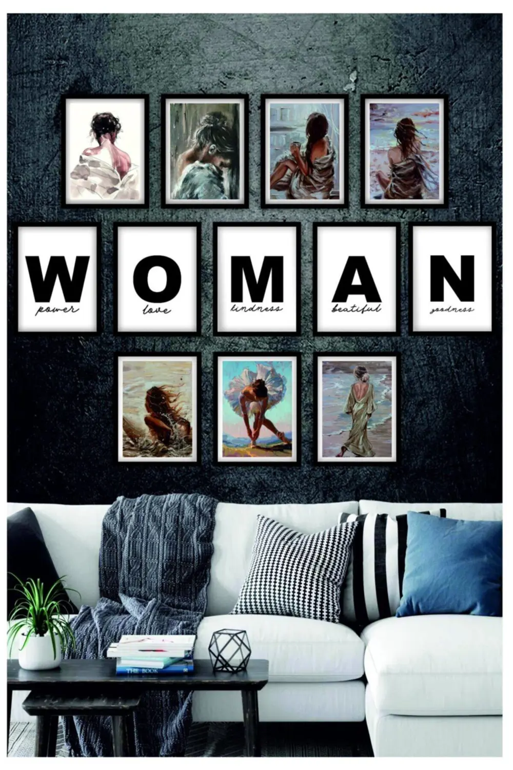 12 Parçalı Women Tablo Seti