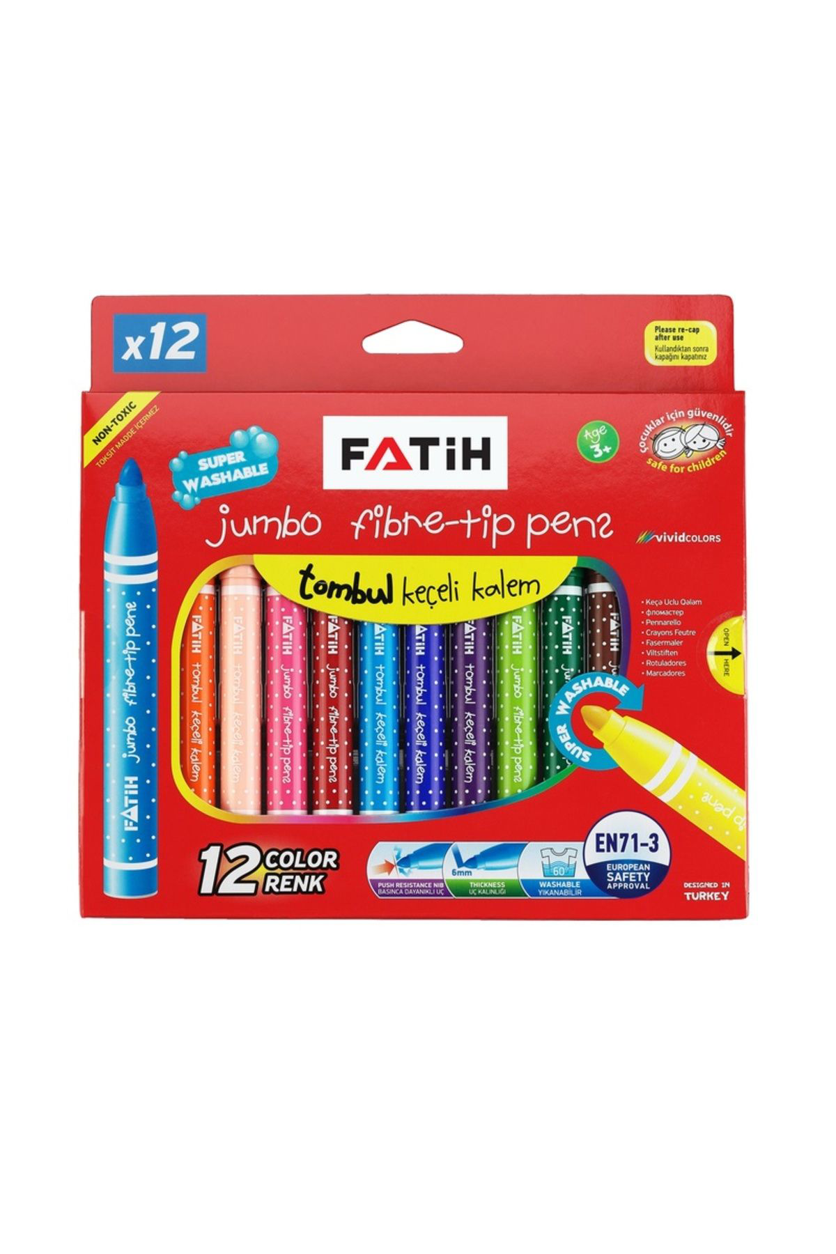 12 Renk Jumbo Keçeli Kalem 34260