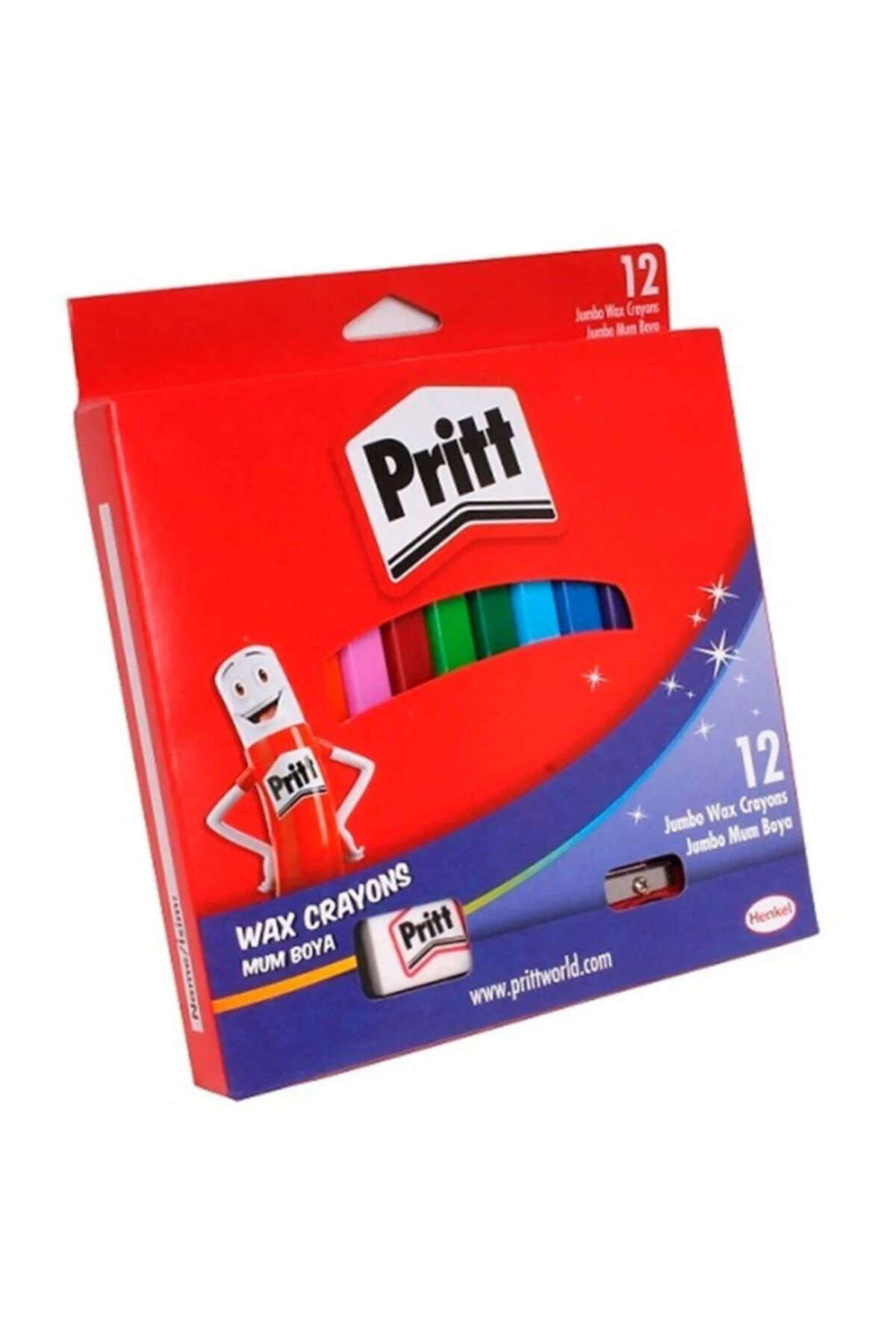12 Renk Jumbo Üçgen Silinebilir Pastel Mum Boya 1655739