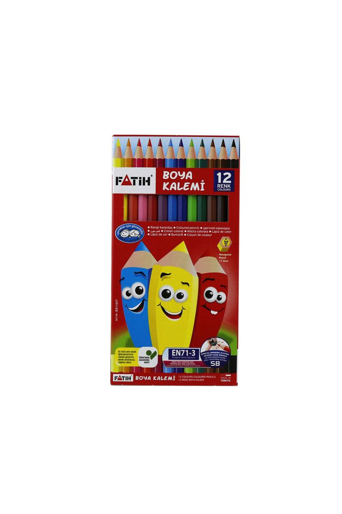 Fatih 12 Renk Kuru Boya 1/1 Tam Boy 33112