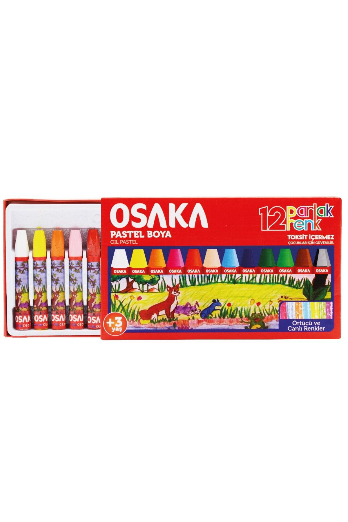 Osaka 12 Renk Pastel Boya 12 Li