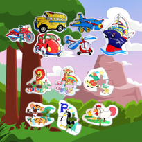 Ada Detox 12 Set - 36 Parça Tox Hayvanlar Ve Ulaşım Araçları 2+ Keçe Yapboz