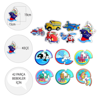 Ada Detox 12 Set - 42 Parça Tox Deniz Canlıları Ve Ulaşım Araçları 2+ Keçe 