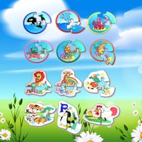 Ada Detox 12 Set - 42 Parça Tox Deniz Canlıları Ve Hayvanlar 2+ Keçe Yapboz