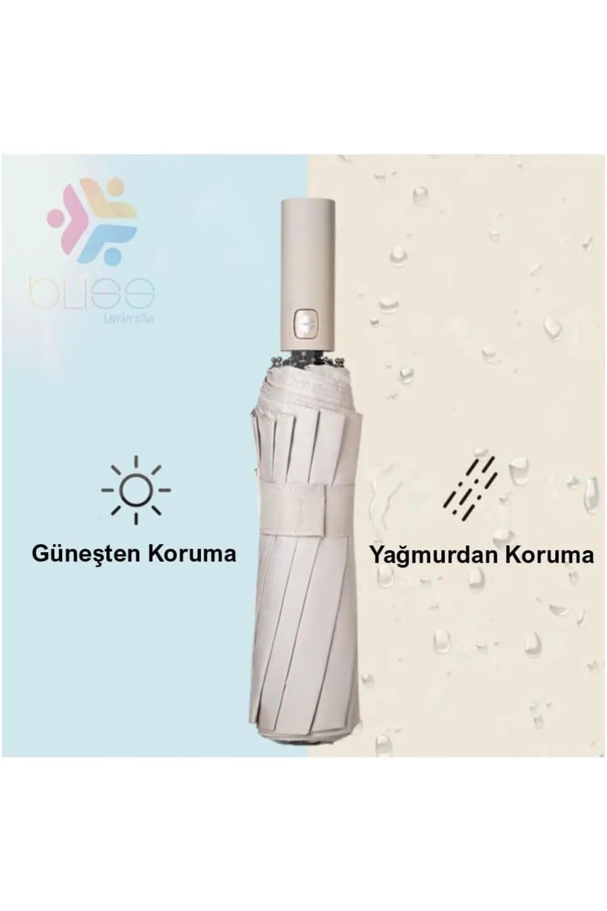 12 Telli Otomatik Şemsiye UPF 50+%99 UV