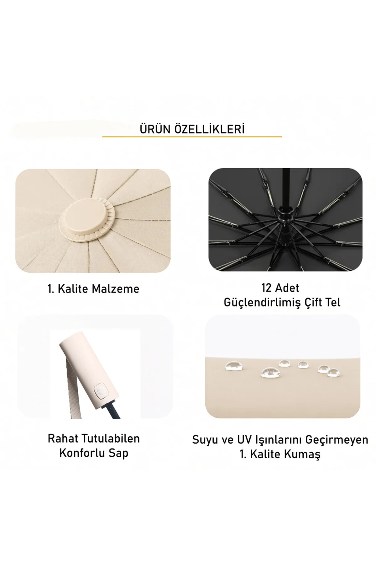 12 Telli Uv Korumalı Kompakt Şemsiye