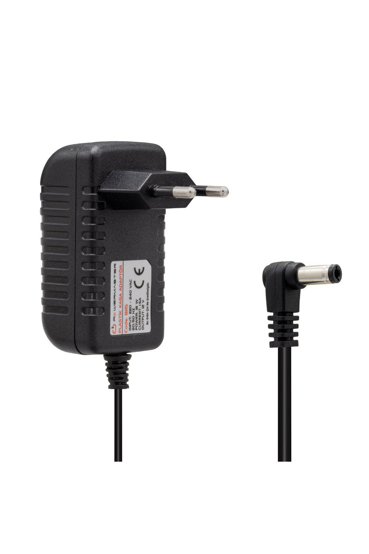 12 Volt - 1.5 Amper 5.5*2.5 Mm Uçlu Plastik Kasa Priz Tipi Adaptö