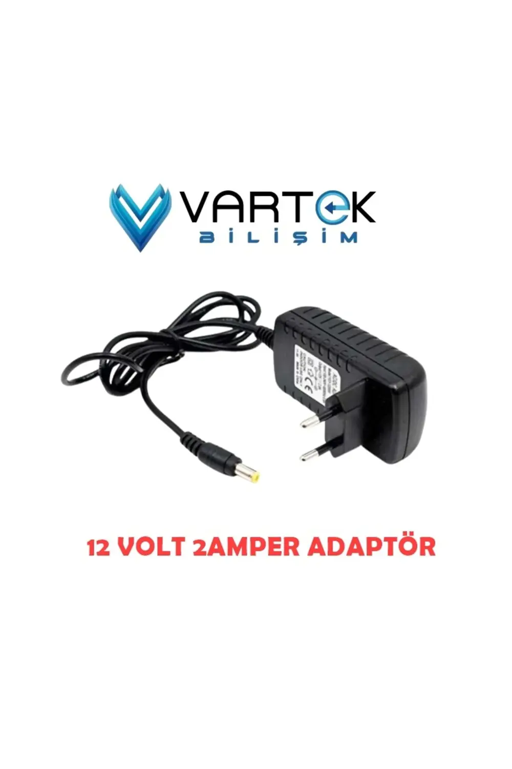 12 Volt - 2 Amper 5.5*2.5 Mm Uçlu Plastik Kasa Priz Tipi Adaptör